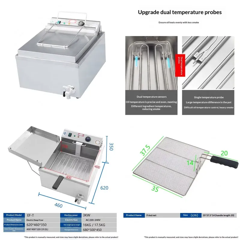 Commercial Donut Fryer Electric - เครื่องทอดโดนัทไฟฟ้า SFW Certificate EF-T แบบตั้งโต๊ะเชิงพาณิชย์ ความจุขนาดใหญ่