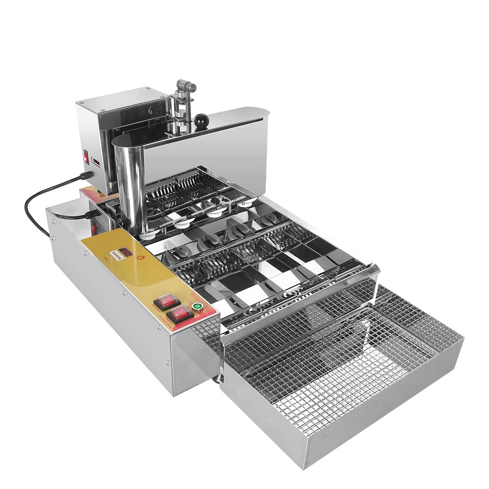 Commercial Donut Fryer Electric - เครื่องทำโดนัทไฟฟ้าขนาดเล็กแบบอัตโนมัติ 4 แถว กำลังไฟ 2800 วัตต์