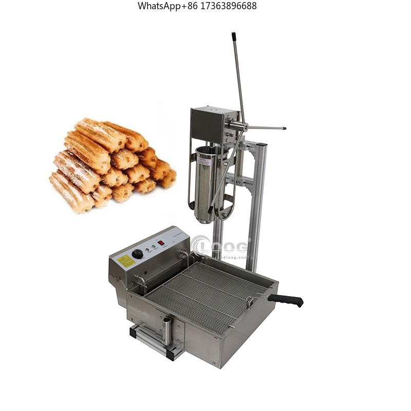 Electric Churro Maker Machine - เครื่องทำชูโรส์สแตนเลสแบบตั้งโต๊ะเชิงพาณิชย์ และเครื่องทอดไฟฟ้าขนาด 25 ลิตร