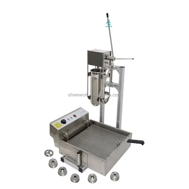 Electric Churro Maker Machine - เครื่องทำชูโรส์เชิงพาณิชย์พร้อมเครื่องทอดไฟฟ้า เครื่องทำชูโรส์สเปน