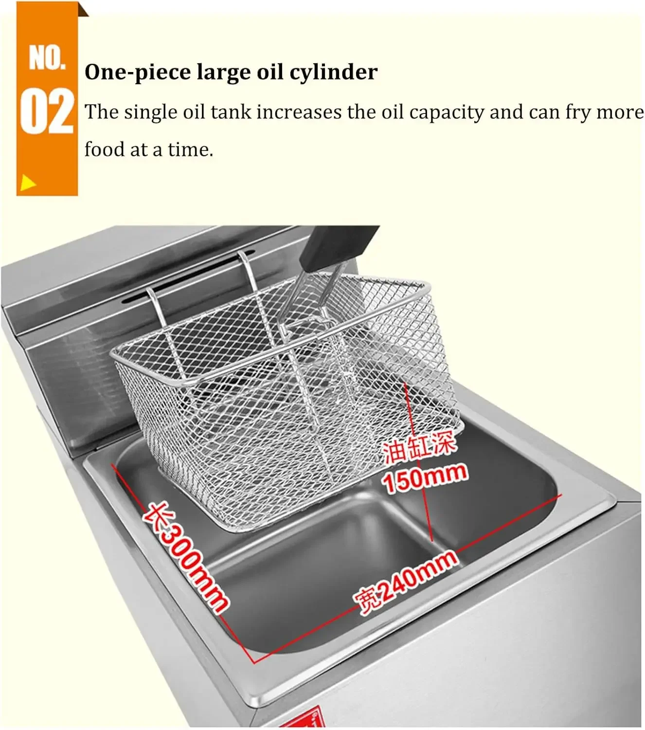 Commercial Gas Deep Fryer Propane - เตาทอดแก๊สเชิงพาณิชย์แบบตั้งโต๊ะ ใช้แก๊สโพรเพน แบบถังเดี่ยวหรือถังคู่ พร้อมตะกร้าทอด สำหรับทอดไก่และปลา