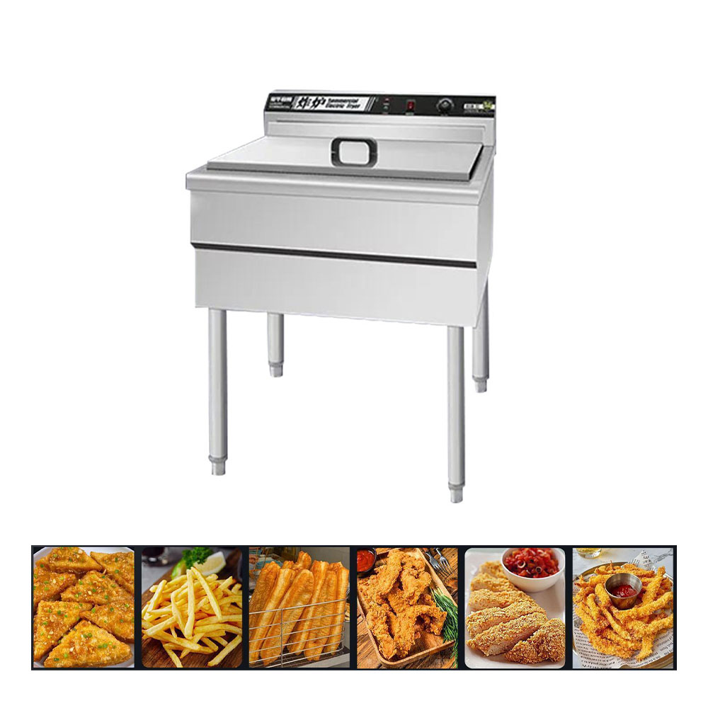 Countertop Deep Fryer With Timer - เครื่องทอดโดนัทไฟฟ้าสแตนเลสขนาดใหญ่สำหรับใช้ในเชิงพาณิชย์ 7000W 45L ถังเดี่ยว สำหรับอุปกรณ์ร้านอาหาร