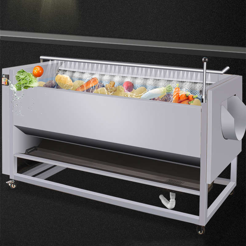Commercial Potato Peeler Machine - เครื่องปอกเปลือกผักและผลไม้แบบอัตโนมัติสำหรับใช้ในเชิงพาณิชย์ พร้อมระบบล้างและปอกเปลือกแบบถังหมุน สำหรับมันฝรั่งและขิง (ปรับแต่งได้)