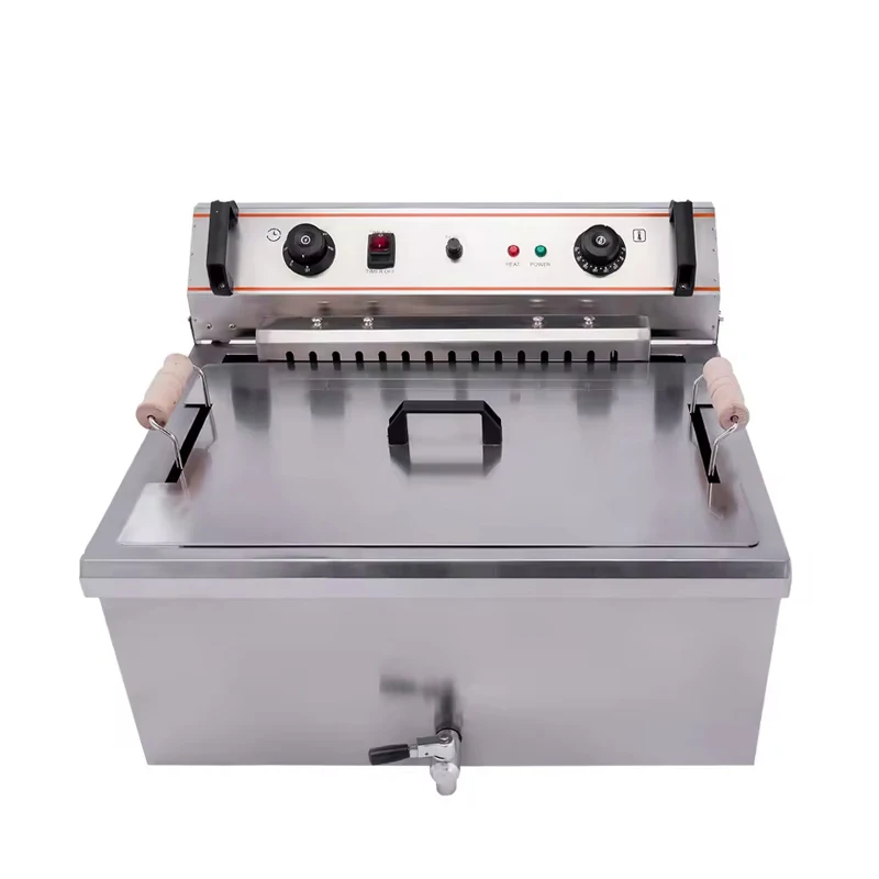 Electric Fryer Commercial 20L - เครื่องทอดไฟฟ้าเชิงพาณิชย์ 20 ลิตร แบบถังเดี่ยว สำหรับทอดไก่ พร้อมเครื่องทำเฟรนช์ฟรายส์