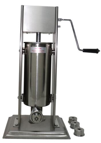 Electric Churro Maker Machine - เครื่องทำไส้กรอกสเตนเลสแบบแมนนวล ปี 2025 สำหรับทำไส้กรอกแบบสเปน เครื่องอัดเนื้อแนวตั้ง เครื่องทำชูโร
