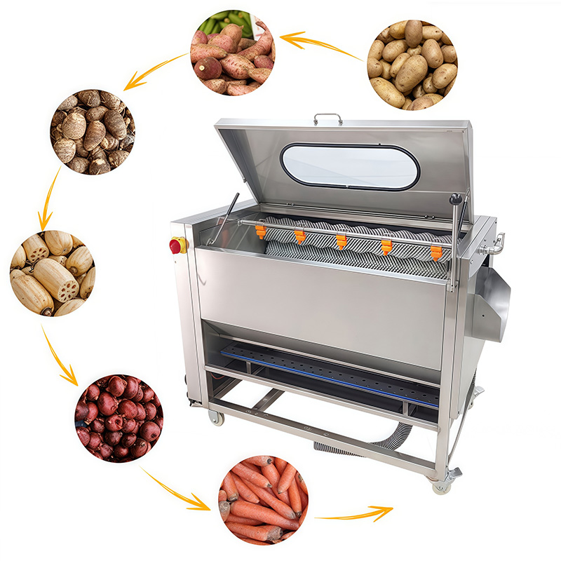 Commercial Potato Peeler Machine - เครื่องปอกเปลือกมันฝรั่งอัตโนมัติอเนกประสงค์ เครื่องล้างและปอกผักเชิงพาณิชย์สำหรับเผือก แครอท และบีทรูท