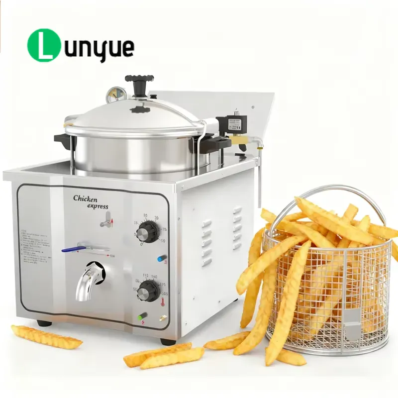 Pressure Fryer Commercial Chicken - เครื่องทอดไฟฟ้าแบบใช้แรงดัน สำหรับใช้ในเชิงพาณิชย์ ทอดไก่ได้รวดเร็ว กำลังไฟสูง ทำจากสแตนเลส เหมาะสำหรับร้านอาหารและใช้ในบ้าน