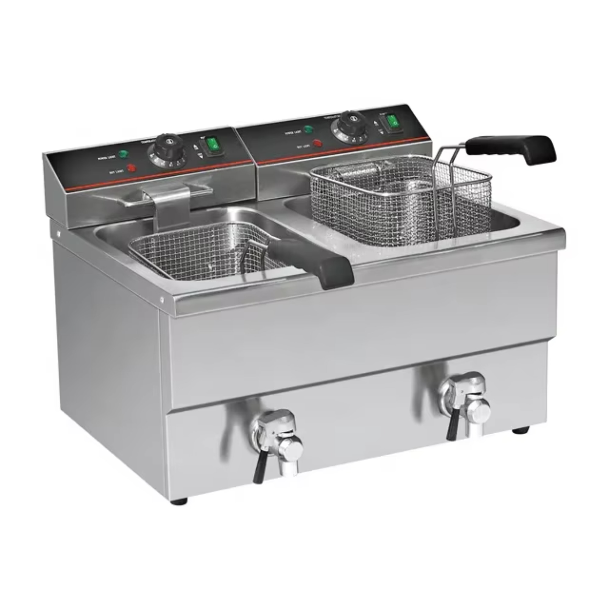 Commercial Deep Fryer Double Tank 12L - ราคาพิเศษ! เครื่องทอดไฟฟ้าสแตนเลสแบบสองถัง ขนาด 12 ลิตร สำหรับครัวเชิงพาณิชย์