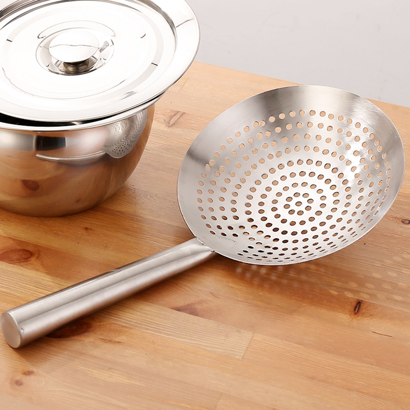 Fryer Oil Filtration Machine - สแตนเลสสตีลตาข่าย Colander กรองช้อนกรองน้ำมัน Skimmer ก๋วยเตี๋ยวเกี๊ยวตะแกรงทอดครัวเครื่องมือทำอาหาร