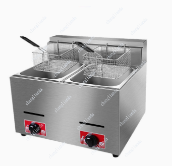 Commercial Gas Deep Fryer Propane - เตาทอดแก๊ส LPG เชิงพาณิชย์ พร้อมตะกร้า 8 ลิตร