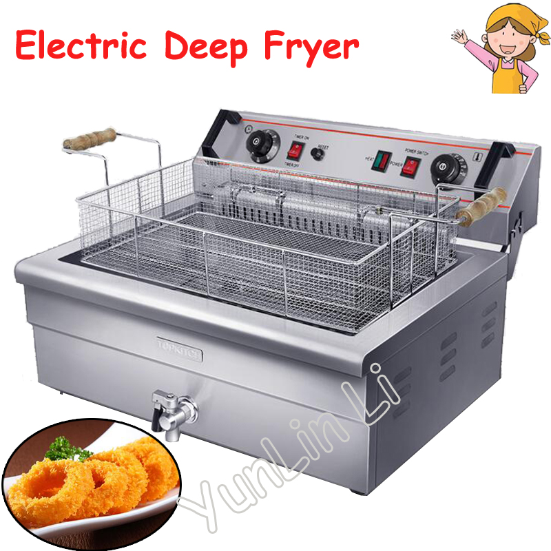 Electric Fryer Commercial 20L - 20L หม้อทอดไฟฟ้า Commercial Single-tank Fryer เตาอบทอดไฟฟ้า