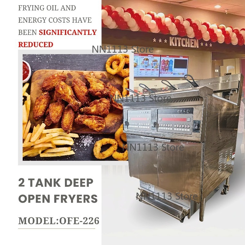 Fryer Oil Filtration Machine - เครื่องทอดไฟฟ้าเชิงพาณิชย์ ใช้งานง่าย ความจุน้ำมัน 100 ปอนด์ พร้อมระบบกรองน้ำมัน