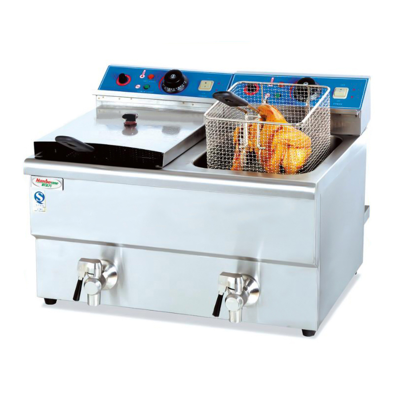 Commercial Deep Fryer Double Tank 12L - เครื่องทอดไฟฟ้าแบบสองถัง รุ่นมืออาชีพ สำหรับใช้งานเชิงพาณิชย์ ทำจากสแตนเลส