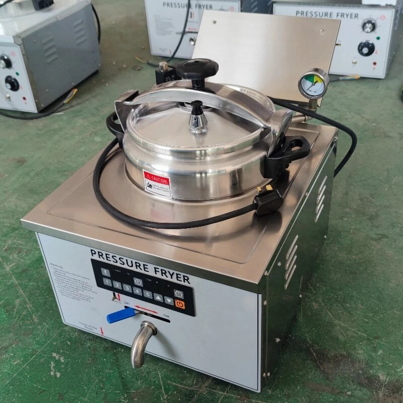 Pressure Fryer Commercial Chicken - หม้อทอดไฟฟ้าแบบตั้งโต๊ะขนาดเล็ก 16 ลิตร 220 โวลต์ สำหรับทอดไก่แบบแรงดันสูง