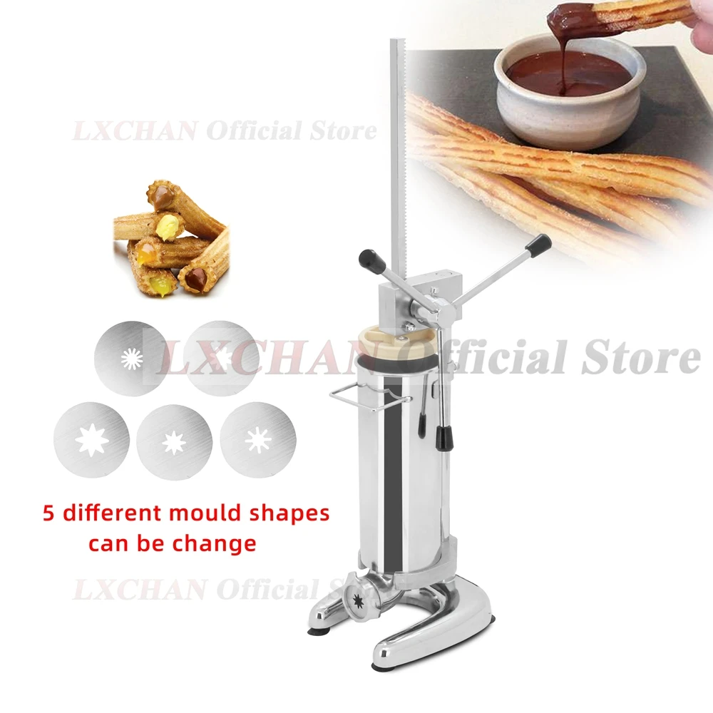 Electric Churro Maker Machine - เครื่องทำชูโรสเปนขนาดเล็ก 2/3 ลิตร พร้อมหัวฉีด 5 แบบ