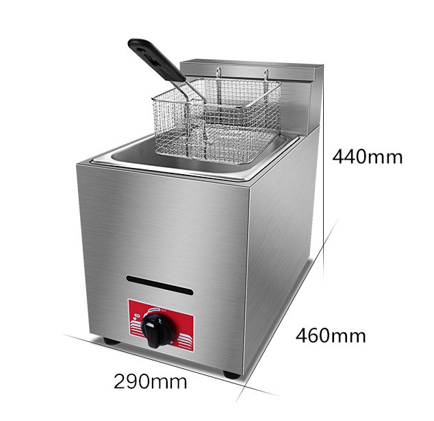 Commercial Gas Deep Fryer Propane - เตาทอดแก๊ส LPG เชิงพาณิชย์ พร้อมตะกร้า 8 ลิตร