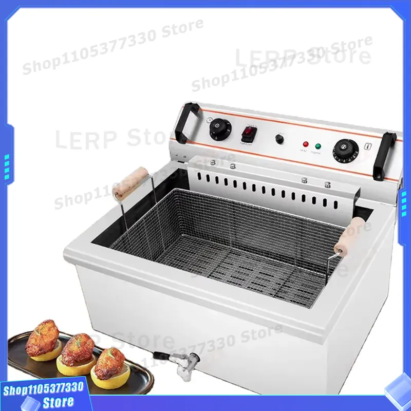 Countertop Deep Fryer With Timer - เครื่องทอดไฟฟ้าเชิงพาณิชย์ขนาด 30 ลิตร แบบตั้งโต๊ะ สำหรับทอดไก่ พร้อมตัวตั้งเวลาและระบบควบคุมอุณหภูมิ
