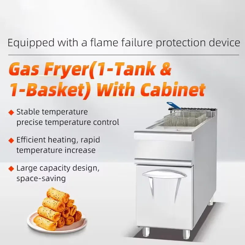 เครื่องทอดแก๊สเชิงพาณิชย์ 1 ถั - Commercial Gas Deep Fryer Propane บทวิจารณ์และราคา