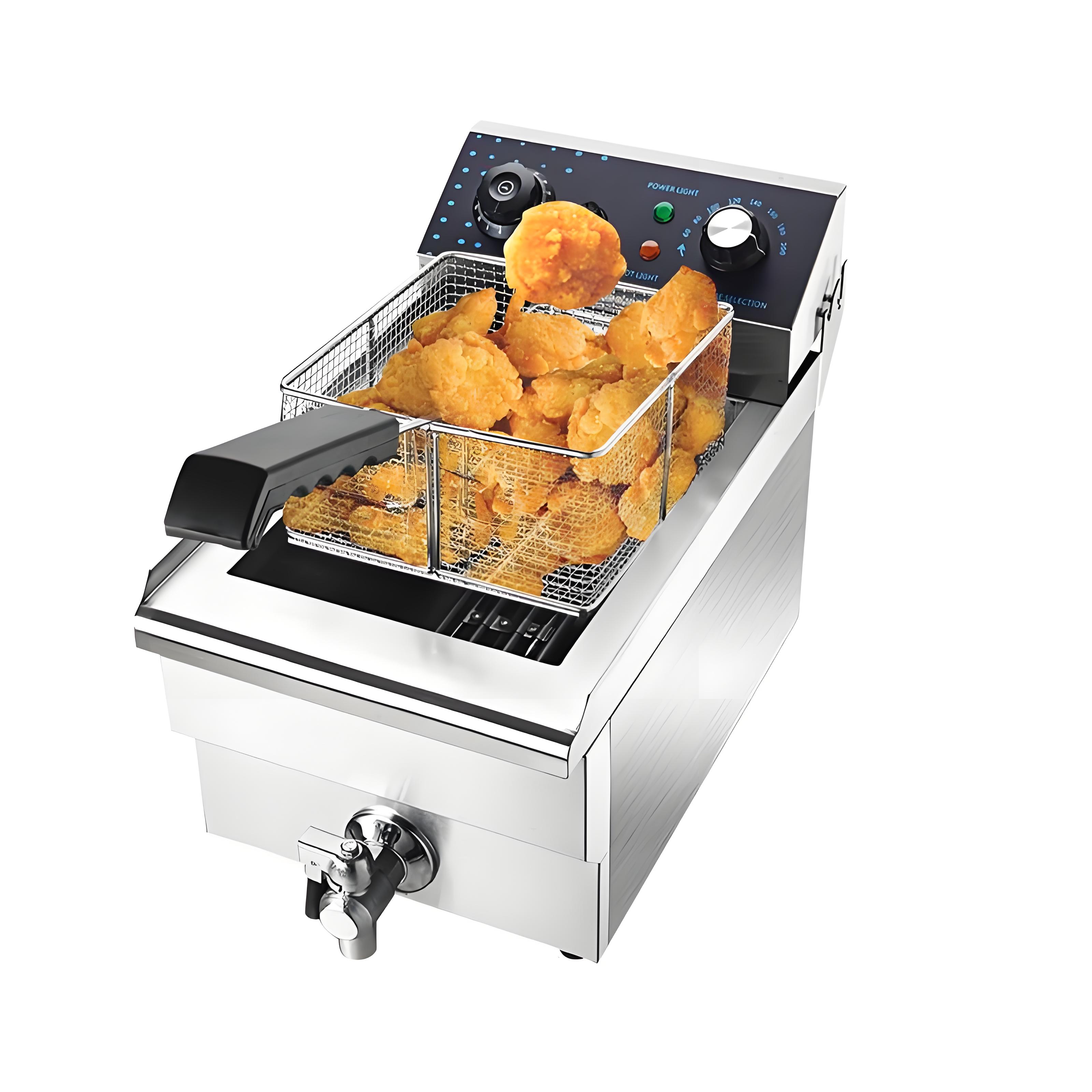 หม้อทอดไฟฟ้าสแตนเลส 220V 10 ลิ - Countertop Deep Fryer With Timer บทวิจารณ์และราคา