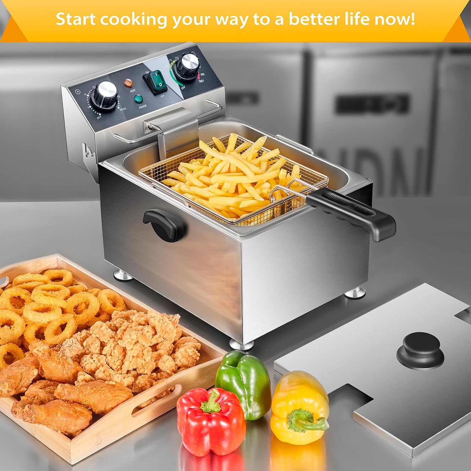 หม้อทอดไฟฟ้า - ความจุ 13 ลิตร  - Fryer Basket Commercial Stainless บทวิจารณ์และราคา