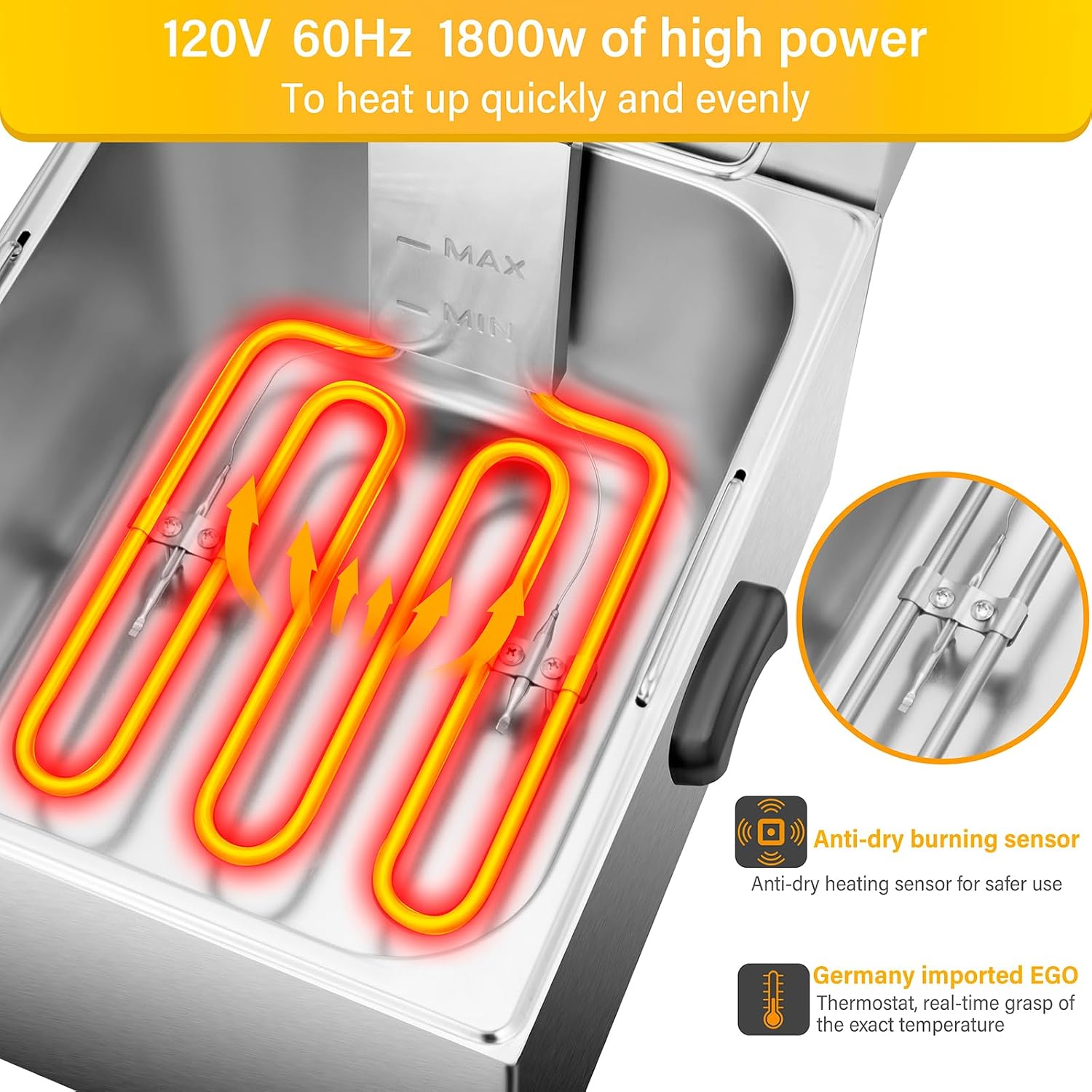 หม้อทอดไฟฟ้า - ความจุ 13 ลิตร  - Fryer Basket Commercial Stainless บทวิจารณ์และราคา