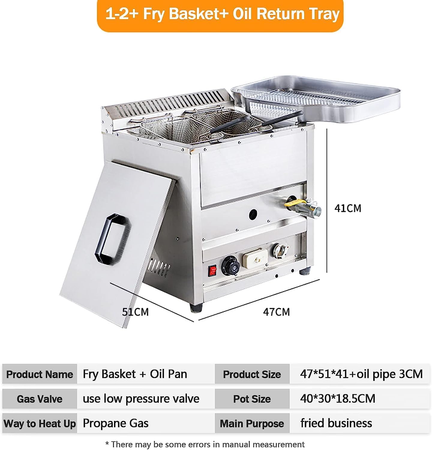 เครื่องทอดแบบใช้แก๊สเชิงพาณิชย - Commercial Gas Deep Fryer Propane บทวิจารณ์และราคา