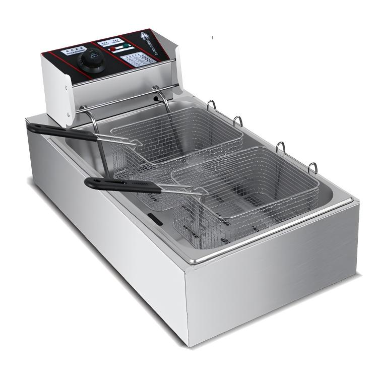 หม้อทอดไฟฟ้าขนาดใหญ่ 12 ลิตร แ - Commercial Deep Fryer Double Tank 12L บทวิจารณ์และราคา