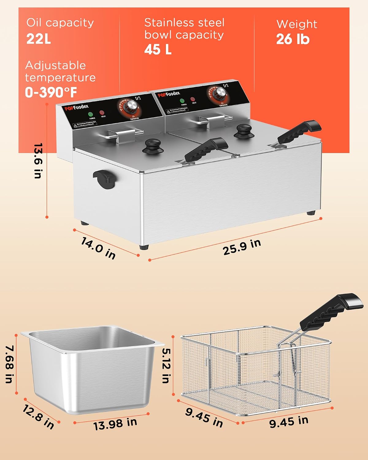 เครื่องทอดไฟฟ้าสำหรับใช้ในเชิง - Fryer Basket Commercial Stainless บทวิจารณ์และราคา