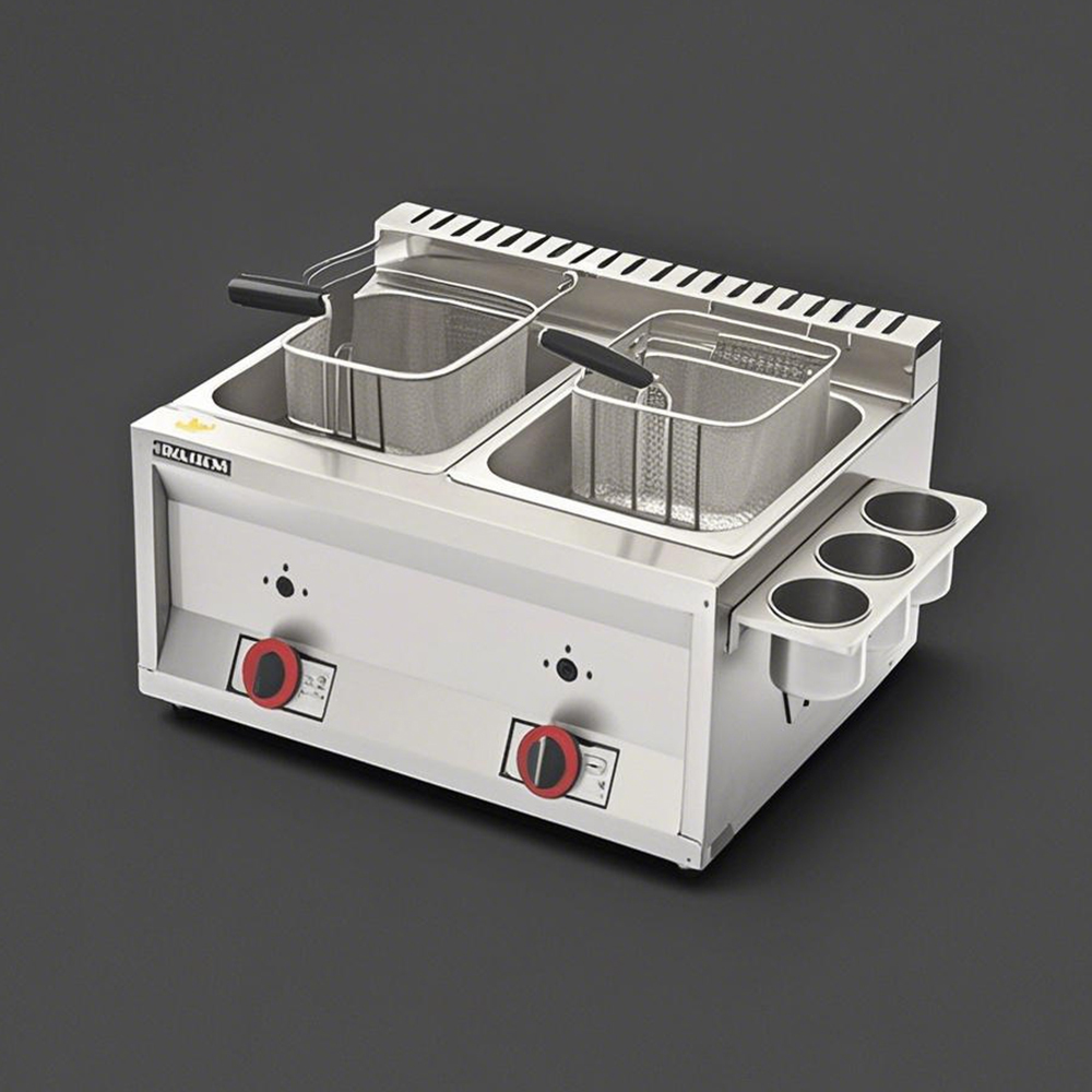 หม้อทอดแก๊สโพรเพนแบบสามถัง ควา - Commercial Gas Deep Fryer Propane บทวิจารณ์และราคา