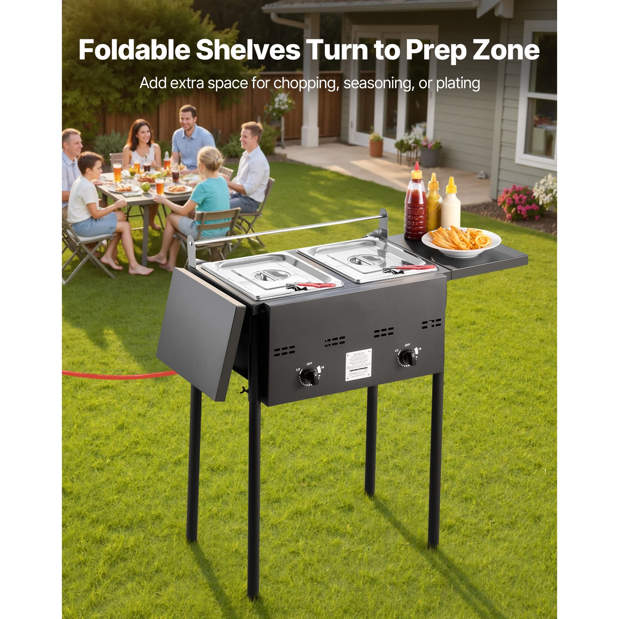 หม้อทอดแก๊สแบบตั้งพื้นสำหรับใช - Commercial Gas Deep Fryer Propane บทวิจารณ์และราคา