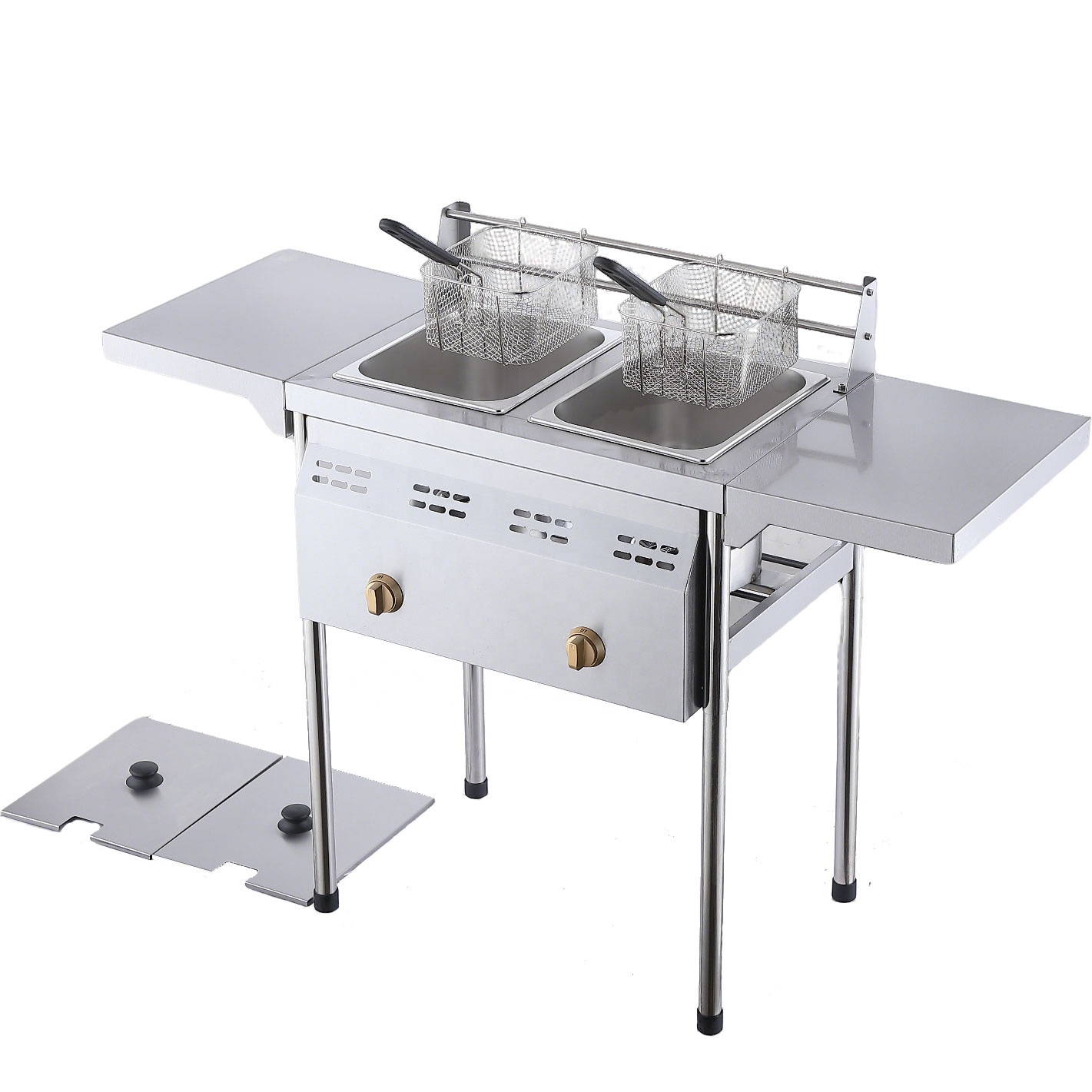 เตาแก๊สทอดแบบสองถังพร้อมตะกร้า - Fryer Basket Commercial Stainless บทวิจารณ์และราคา