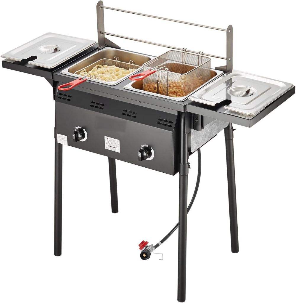 เตาแก๊สทอดแบบสองถังพร้อมตะกร้า - Fryer Basket Commercial Stainless บทวิจารณ์และราคา