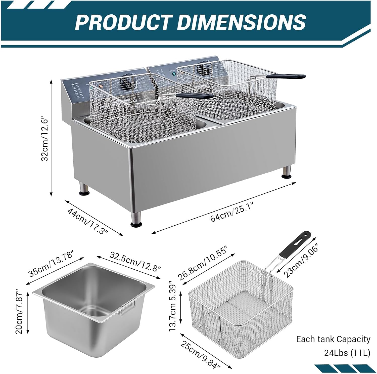 Tacleekii หม้อทอดไฟฟ้าเชิงพาณิ - Fryer Basket Commercial Stainless บทวิจารณ์และราคา