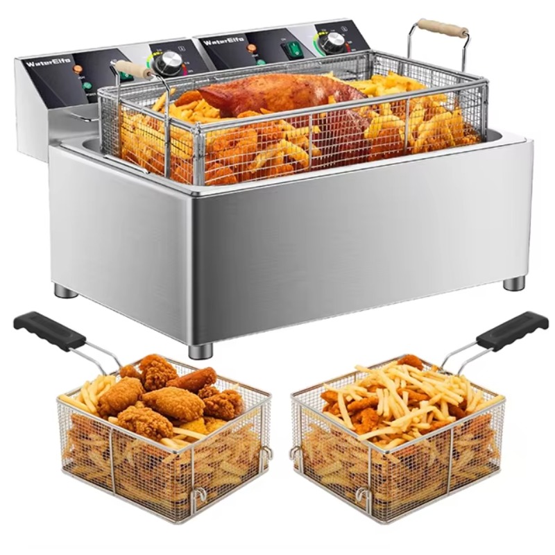 หม้อทอดไฟฟ้าพร้อมตะกร้าและฝาปิ - Countertop Deep Fryer With Timer บทวิจารณ์และราคา