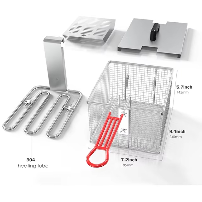 หม้อทอดไฟฟ้าพร้อมตะกร้าและฝาปิ - Countertop Deep Fryer With Timer บทวิจารณ์และราคา