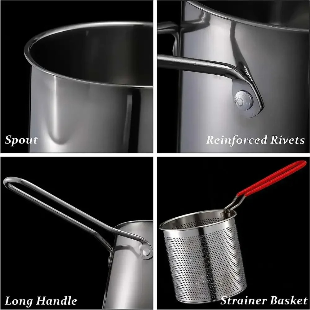 หม้อทอดสแตนเลสพร้อมตะกร้าอเนกป - Fryer Basket Commercial Stainless บทวิจารณ์และราคา