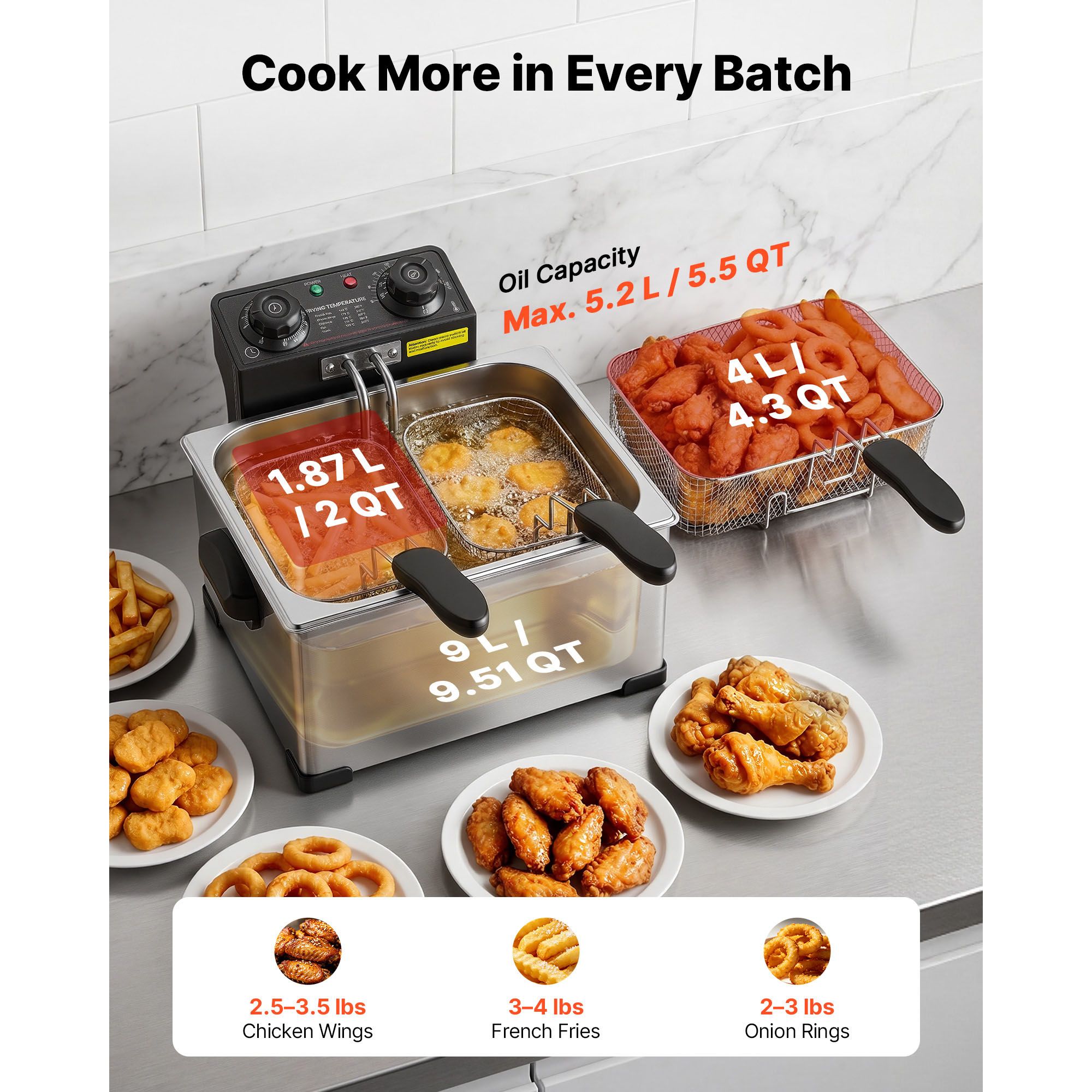 เครื่องทอดไฟฟ้าเชิงพาณิชย์, 9. - Countertop Deep Fryer With Timer บทวิจารณ์และราคา
