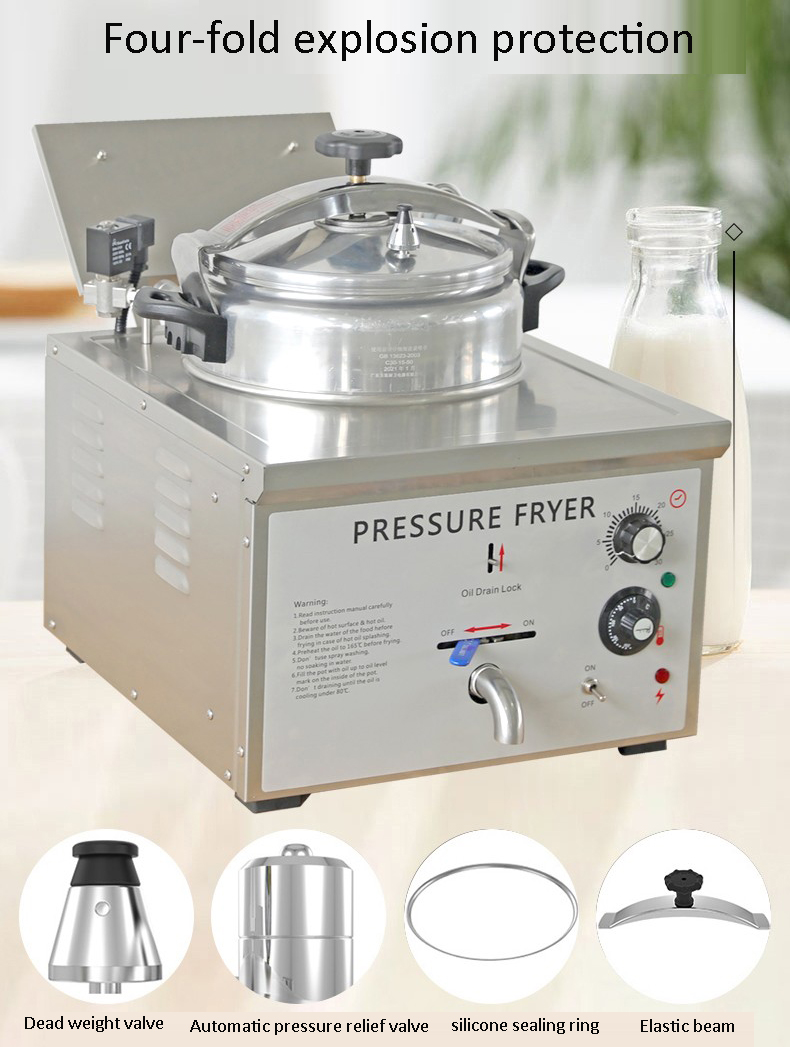 ร้านอาหารฟาสต์ฟู้ดทอดอาหารเชิง - Pressure Fryer Commercial Chicken บทวิจารณ์และราคา