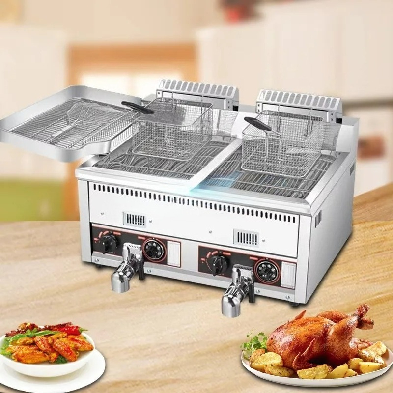 เครื่องทอดไก่และมันฝรั่งทอดขนา - Commercial Gas Deep Fryer Propane บทวิจารณ์และราคา
