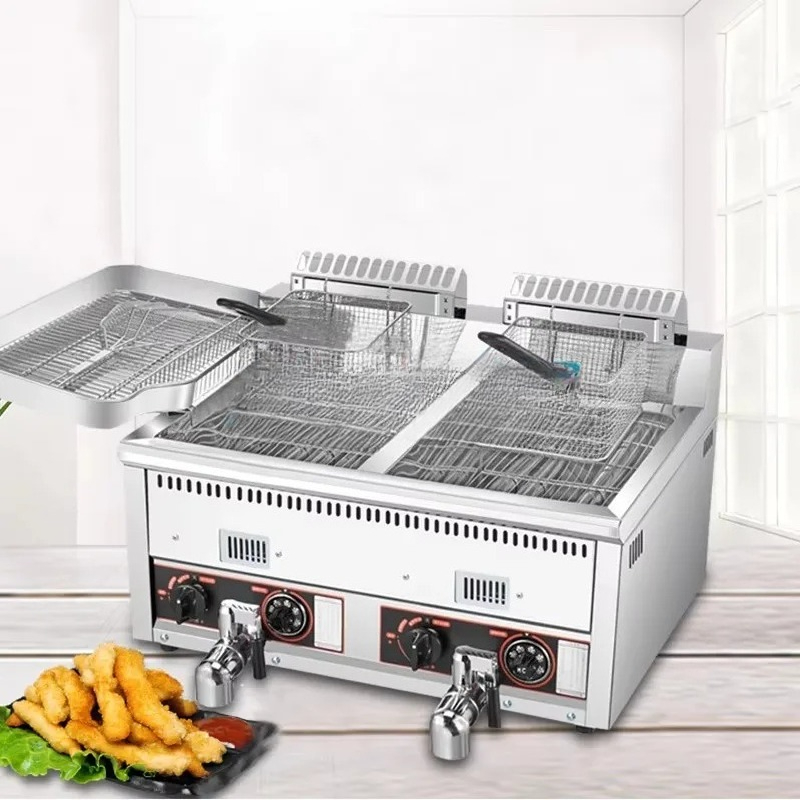เครื่องทอดไก่และมันฝรั่งทอดขนา - Commercial Gas Deep Fryer Propane บทวิจารณ์และราคา