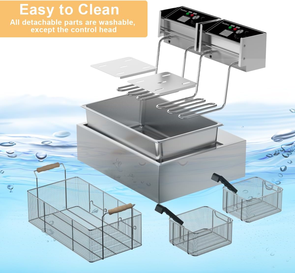 หม้อทอดไฟฟ้าสแตนเลสขนาด 22.6 ล - Fryer Basket Commercial Stainless บทวิจารณ์และราคา