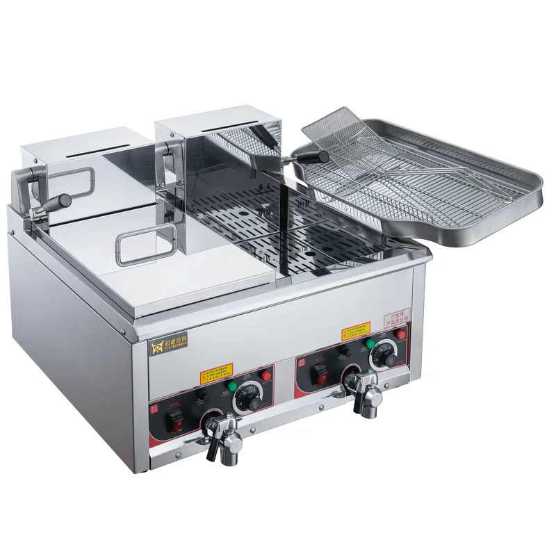 เครื่องทอดไฟฟ้าเชิงพาณิชย์ 12  - Commercial Deep Fryer Double Tank 12L บทวิจารณ์และราคา