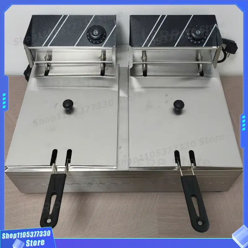 หม้อทอดไฟฟ้าแบบสองถังขนาด 12 ล - Commercial Deep Fryer Double Tank 12L บทวิจารณ์และราคา