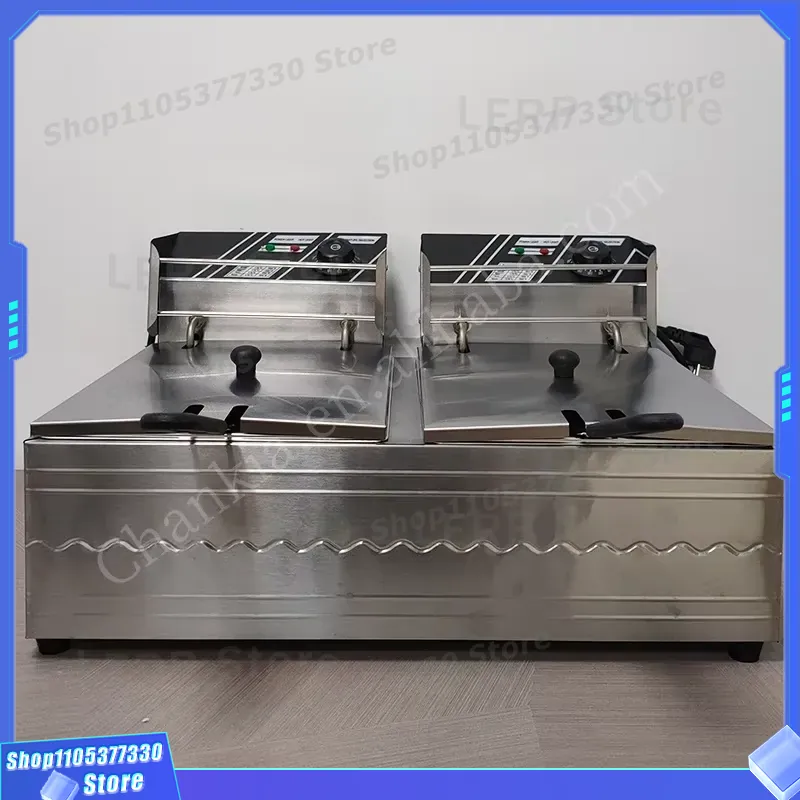หม้อทอดไฟฟ้าแบบสองถังขนาด 12 ล - Commercial Deep Fryer Double Tank 12L บทวิจารณ์และราคา