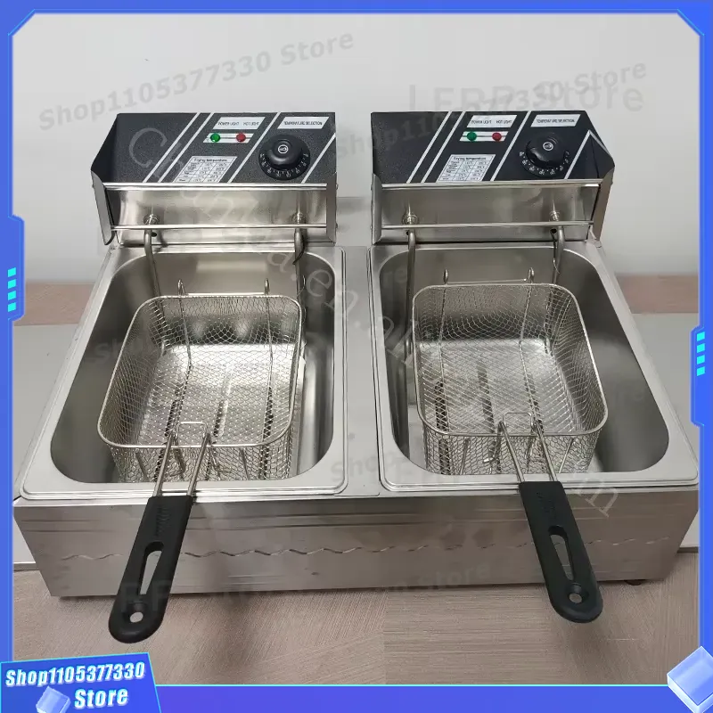 หม้อทอดไฟฟ้าแบบสองถังขนาด 12 ล - Commercial Deep Fryer Double Tank 12L บทวิจารณ์และราคา