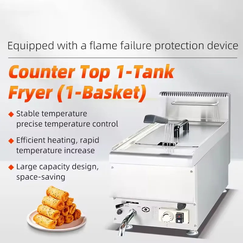 เครื่องทอดแก๊สตั้งโต๊ะเชิงพาณิ - Commercial Gas Deep Fryer Propane บทวิจารณ์และราคา