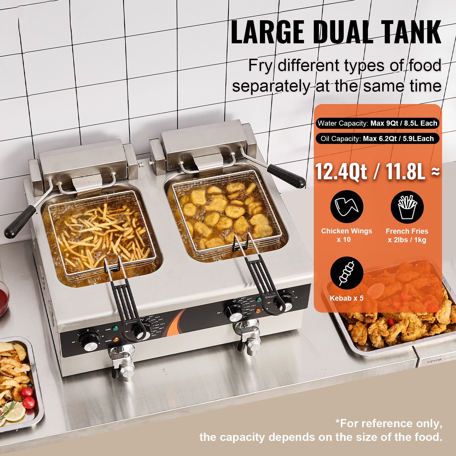 หม้อทอดไฟฟ้าเชิงพาณิชย์ 3500 ว - Fryer Basket Commercial Stainless บทวิจารณ์และราคา