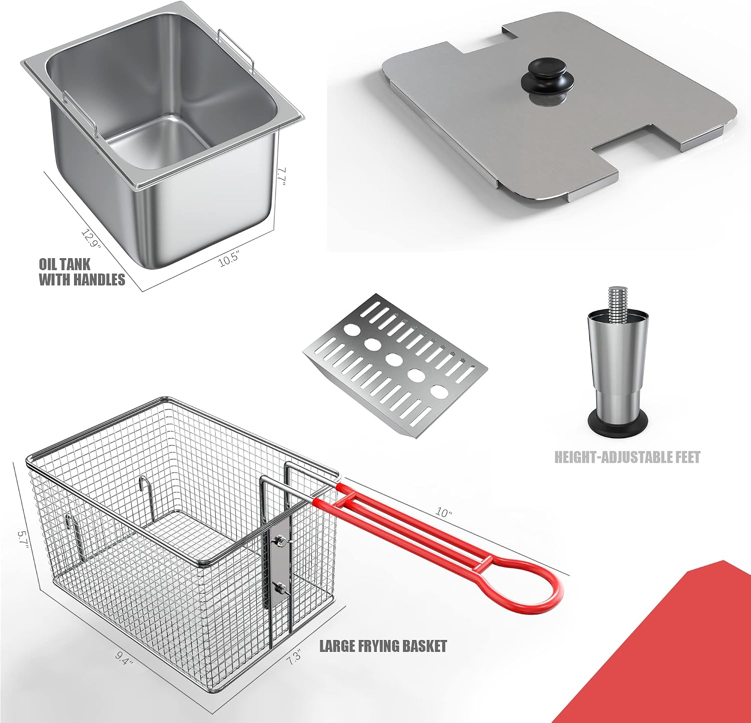 หม้อทอดไฟฟ้าเชิงพาณิชย์ ขนาด 1 - Fryer Basket Commercial Stainless บทวิจารณ์และราคา