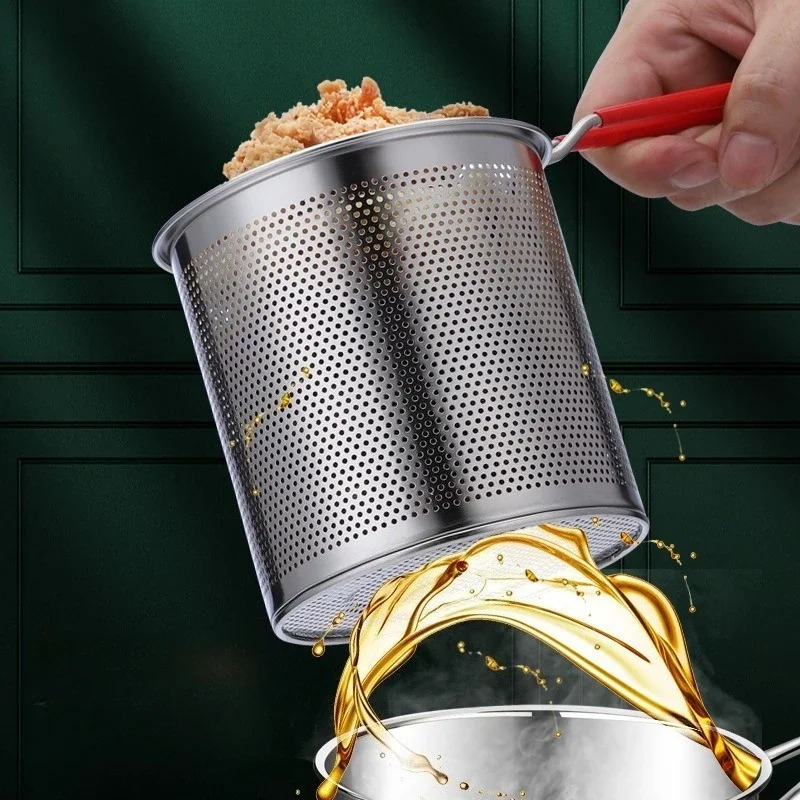 หม้อทอดสแตนเลสพร้อมตะกร้าอเนกป - Fryer Basket Commercial Stainless บทวิจารณ์และราคา